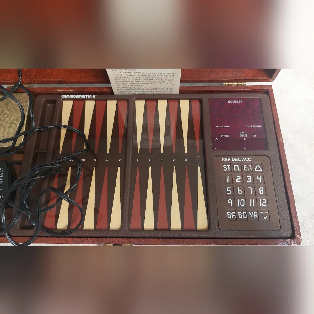 Vintage Electronic Backgammon Set with Accessories